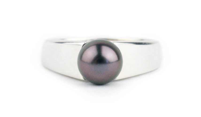Anillos con perla negra de Tahití - categoría